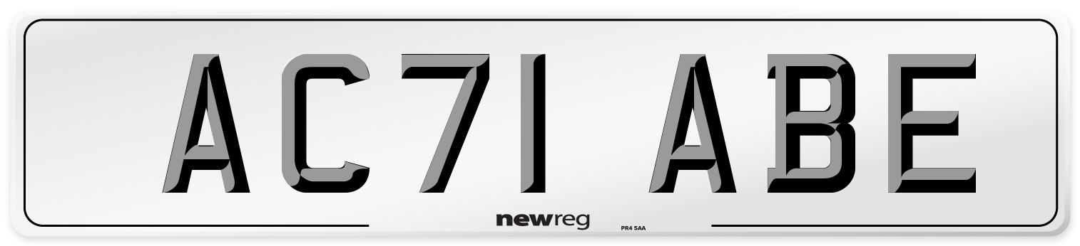 AC71 ABE Number Plate from New Reg